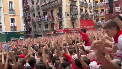 Massive crowd brimming with unbridled excitement while kicking off Festival of San Fermín 2024