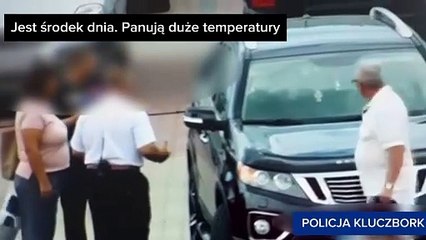 Świadkowie uratowali dziecko z gorącego auta pod galerią w Kluczborku 🚗🔥