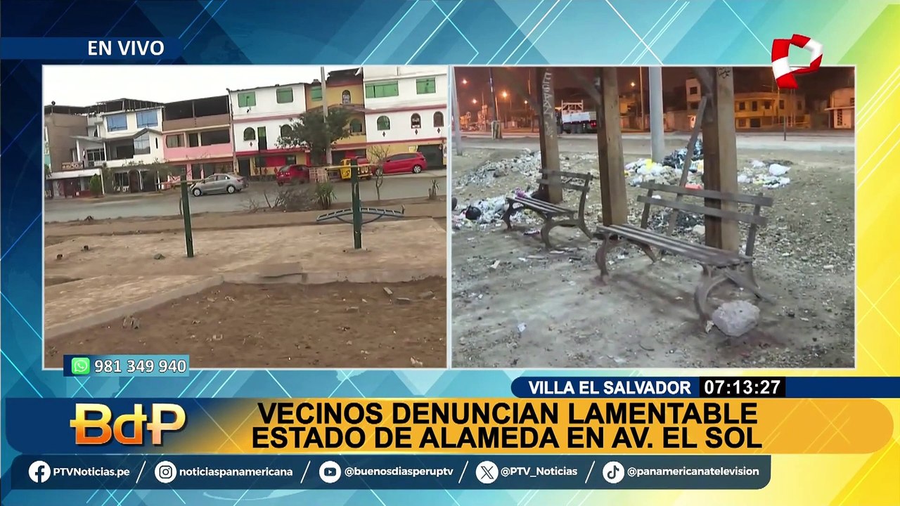 Entre basura y autos abandonados: vecinos denuncian deplorable estado de alameda en VES
