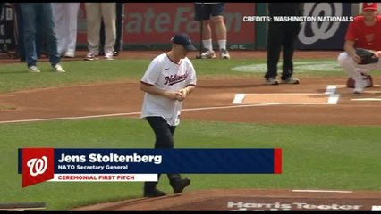 Summit Nato al via, Stoltenberg fa primo lancio a partita baseball