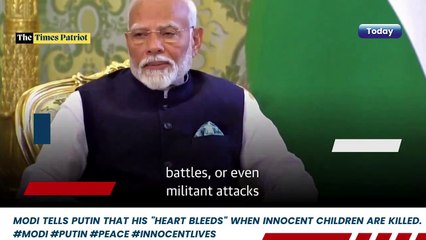 Modi tells Putin that his "heart bleeds" when innocent children are killed. Modi #Putin #Peace #InnocentLives