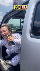 ¡SURGE LADY COLLADO! MUJER CHOCA A VEHÍCULO Y TRATA DE ESCAPAR, PERO SU HUMMER SE QUEDA SIN GASOLINA