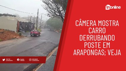 Download Video: Câmera mostra carro derrubando poste em Arapongas