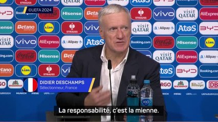 Bleus - Deschamps après l'élimination : "La responsabilité, c'est la mienne"