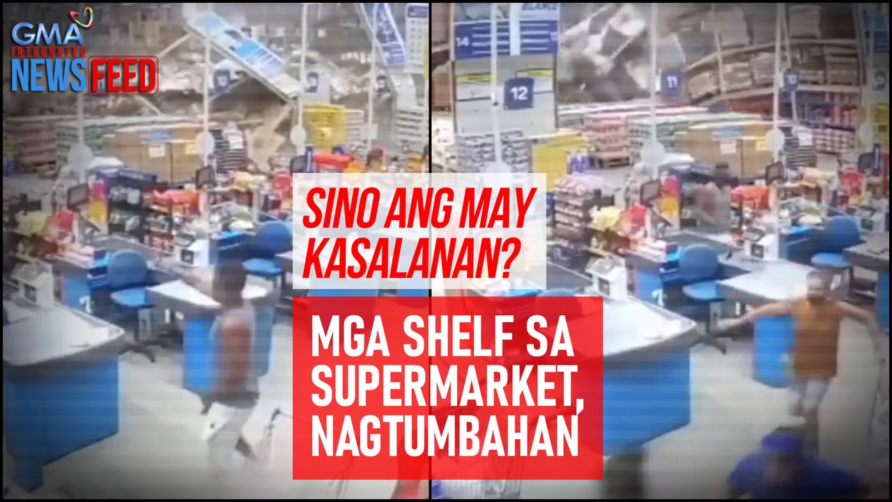 Sino ang may kasalanan? Mga shelf sa supermarket, nagtumbahan | GMA Integrated Newsfeed
