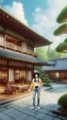Gambar AI, gadis bertopi menari