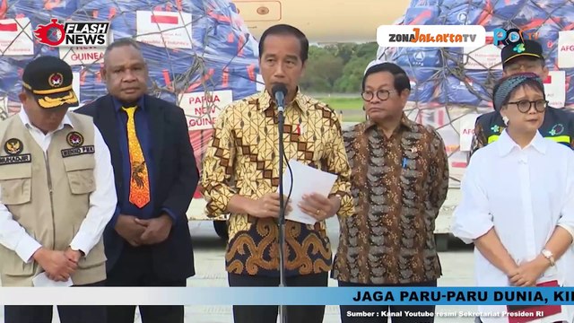 PRESIDEN JOKOWI LEPAS BANTUAN KEMANUSIAAN SENILAI RP35,5 MILIAR KE PAPUA NUGINI DAN AFGANISTAN