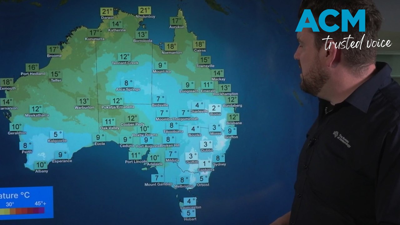 Cold front moving through southeast Australia