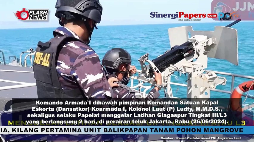 Unsur Satkor Koarmada I Gelar Latihan Glagaspur Tingkat III di Perairan Teluk Jakarta