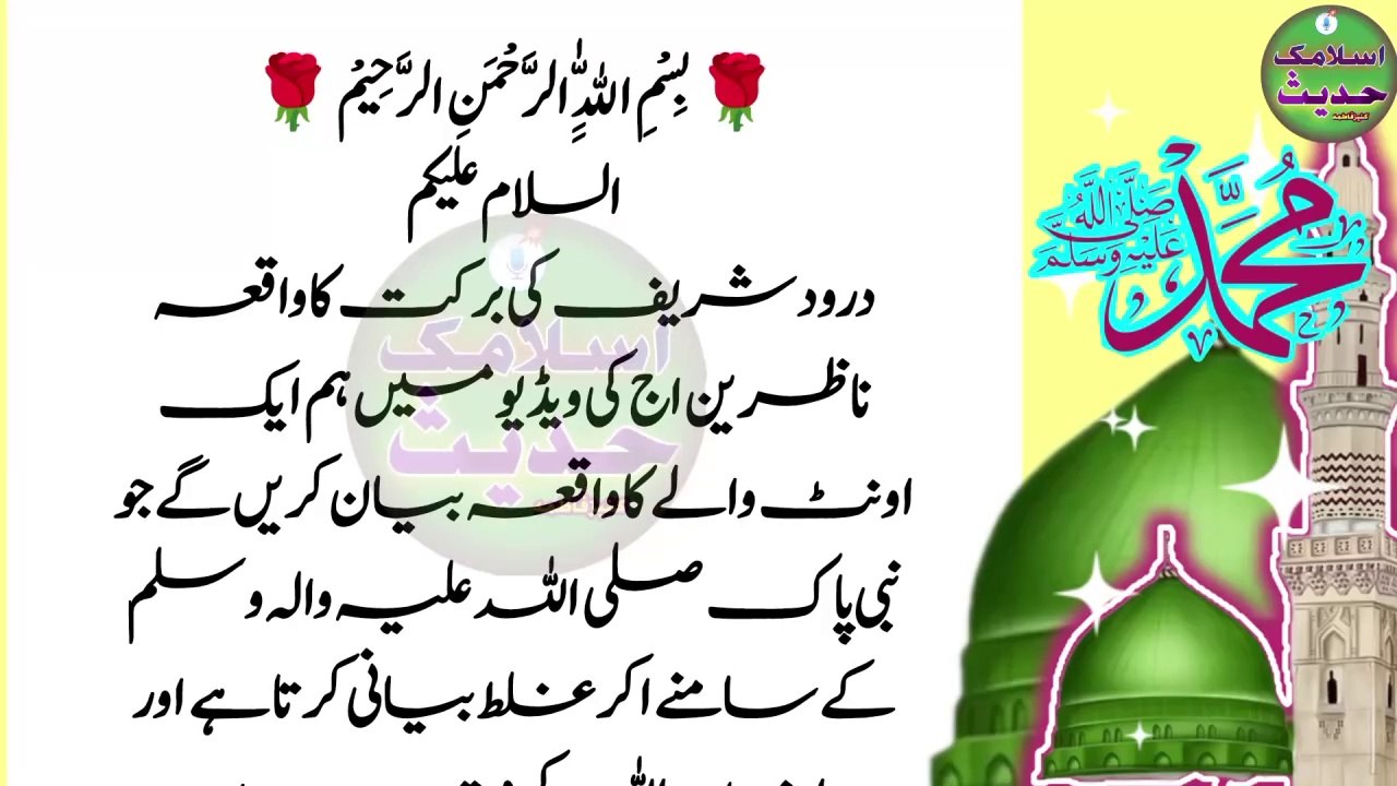 حضور اکرم اور ایک اونٹ کا واقعہ