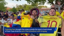 Colombian fans bring the noise outside team's hotel