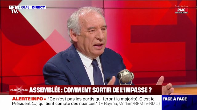 Coalition: François Bayrou tend la main aux forces de gauche hors LFI qui ne correspond pas aux valeurs du bloc central