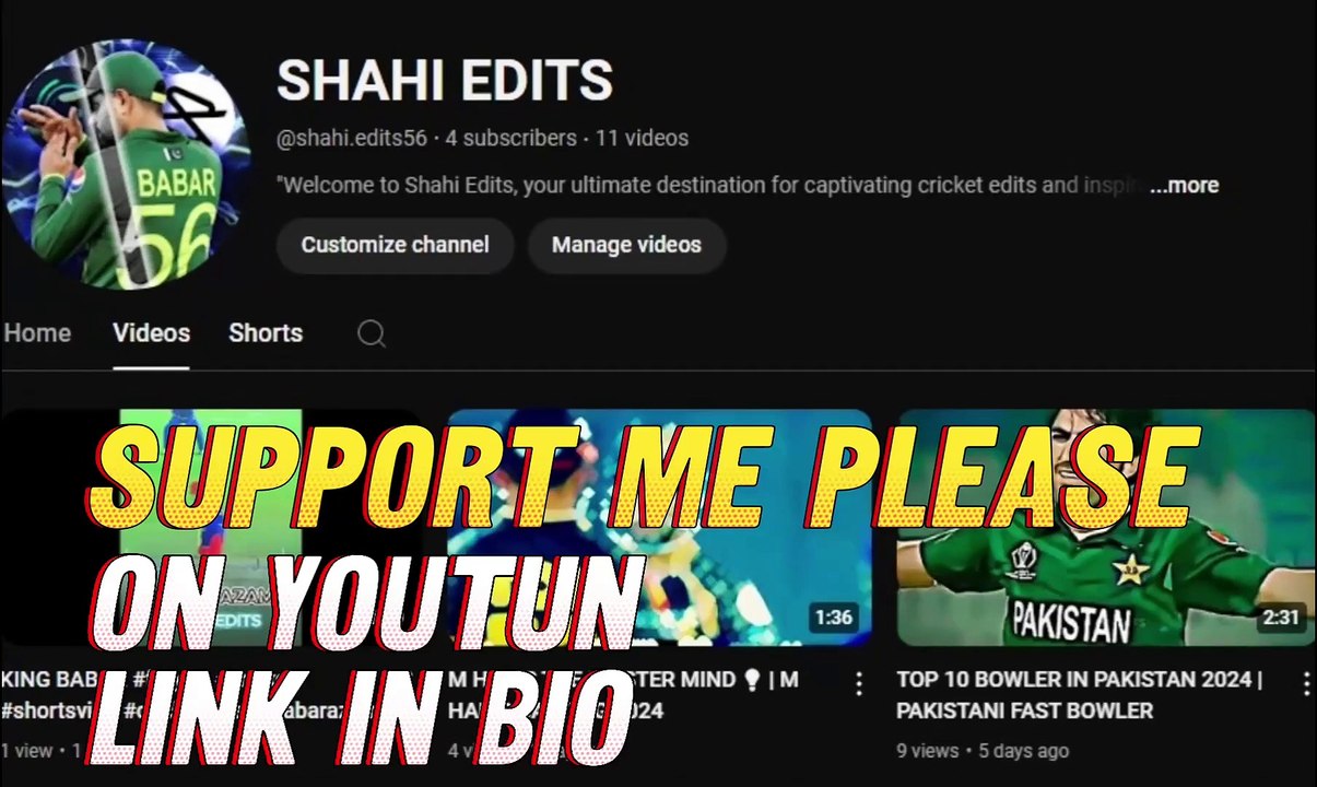 PLEASE SUPPORT ME ON YOUTUBE