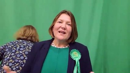 Ellie Chowns speaks ahead of the announcement that she had won the North Herefordshire seat