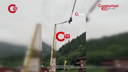 Facianın eşiğinden dönüldü ‘İnsan sapanı’nda halat koptu!