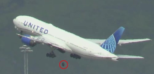 Terrifying moment wheel falls off Boeing plane mid-take off