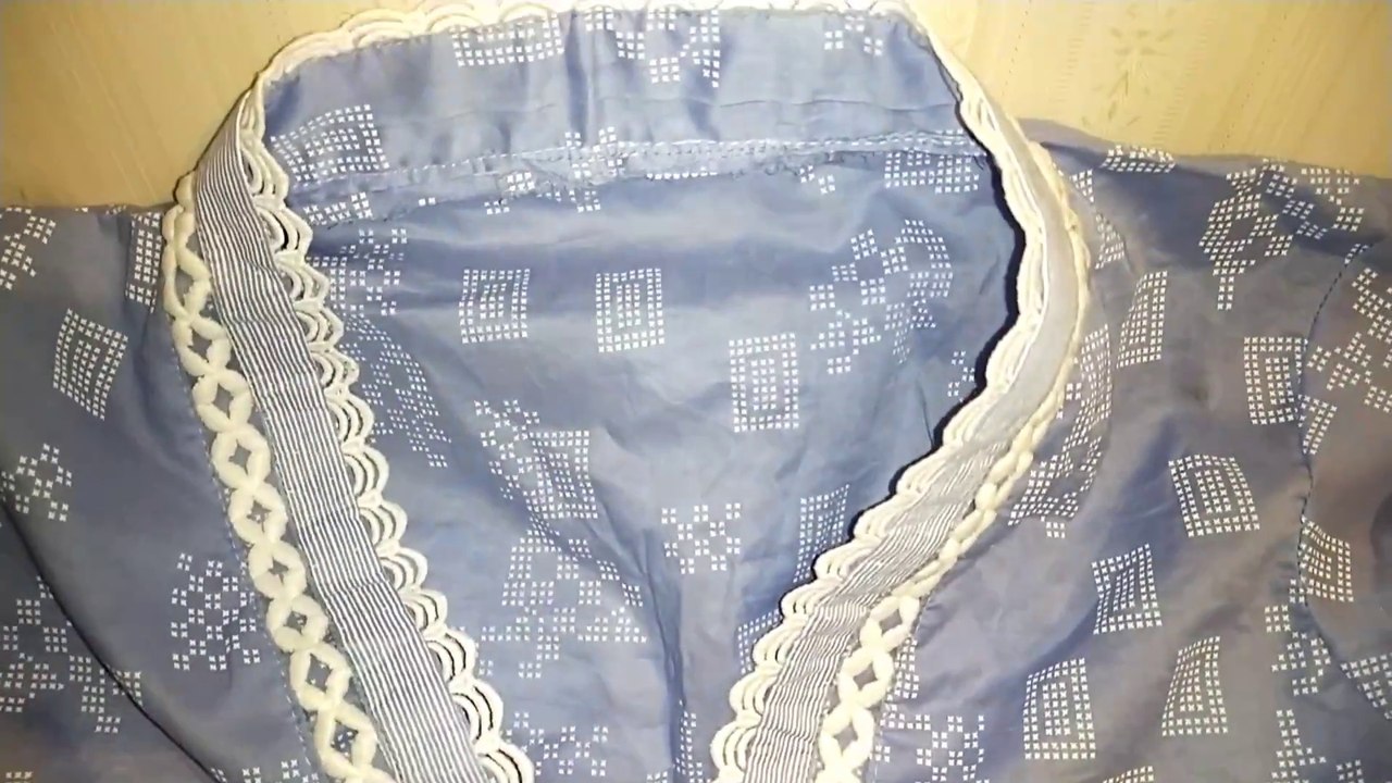 V neck Design with pintucks and lace | neck Design with pintucks #diy #neckdesign