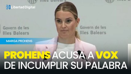 Prohens acusa a Vox de incumplir con la palabra dada al Govern