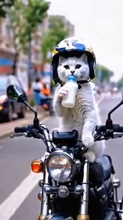 My kitty riding a Bike 