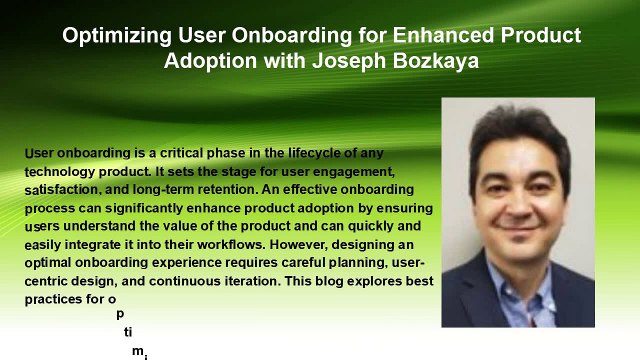 Optimizing User Onboarding for Enhanced Product Adoption with Joseph Bozkaya