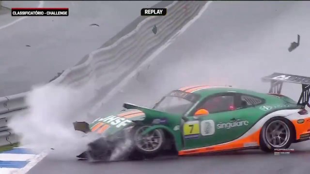 Porsche Sprint Challenge Brasil 2024 Estoril Qualifying Souza Big Crash