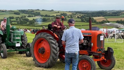 Vintage tractors during the parade in the ring at Coldridge Fete, video by Alan Quick IMG_6419