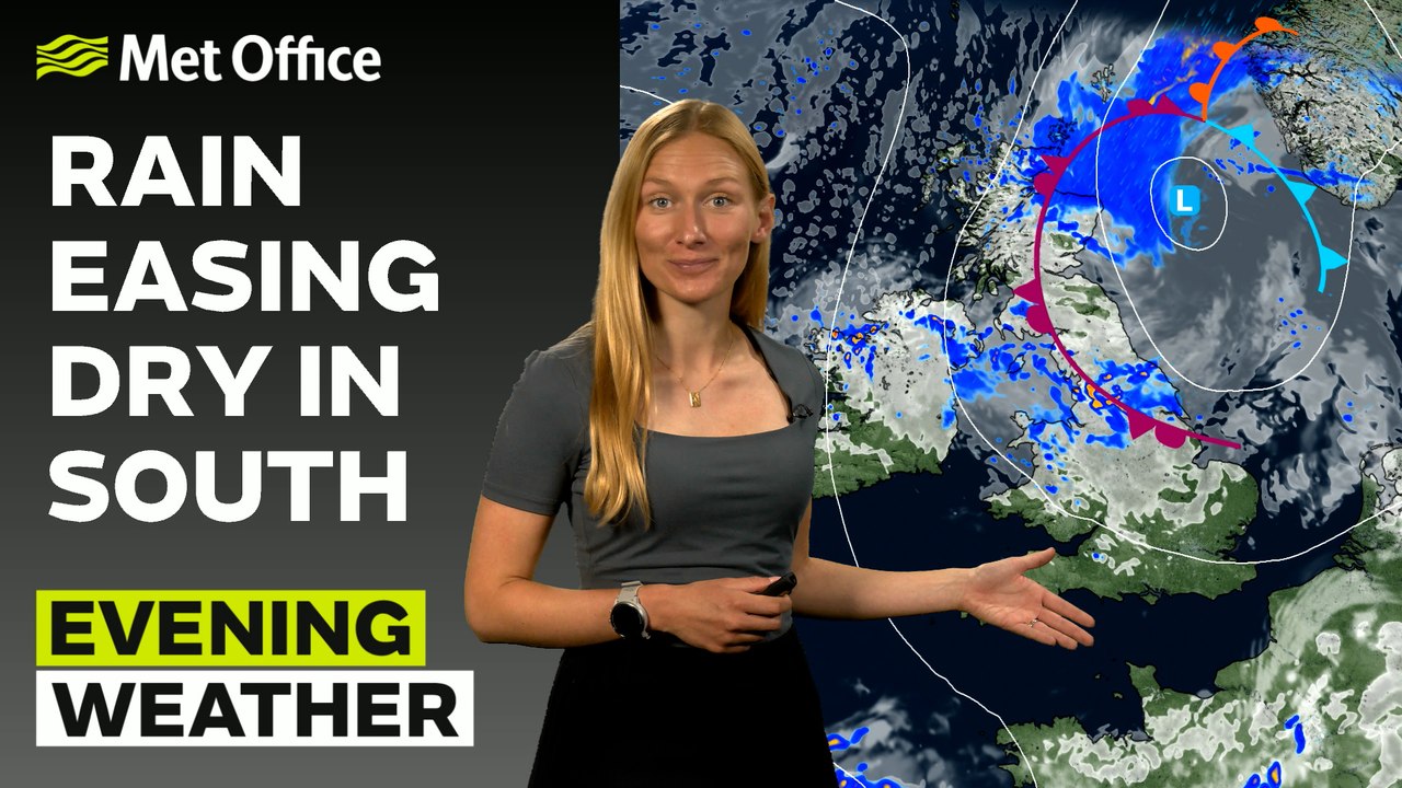 Met Office Evening Weather Forecast 10/07/24 - Rain easing