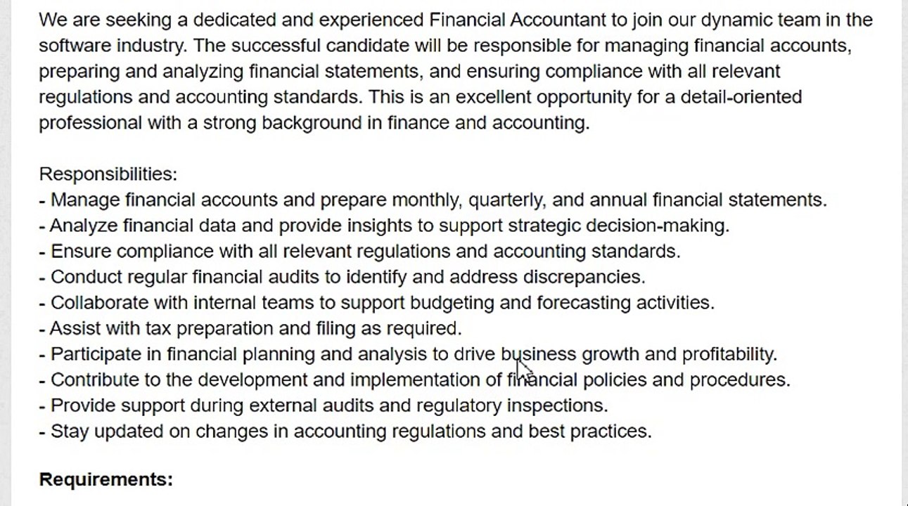 salary - 12,000 AED - Financial Accountant - Value Tech Consulting - UAE - dubai jobs - Health Insurance, Visa Sponsorship, Annual Bonus