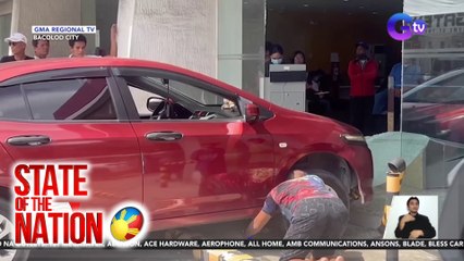 Kotseng sumalpok sa bangko ; motorsiklo vs. tricycle | SONA