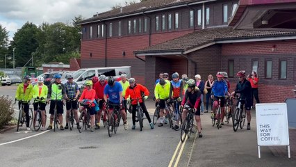 The cyclists who set off with James, centre, video by Alan Quick IMG_6950