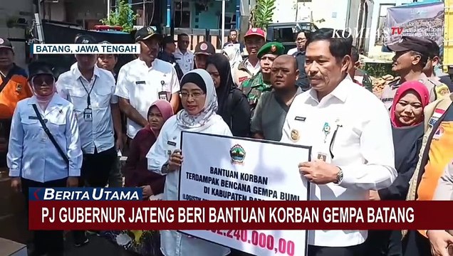 Pj Gubernur Jateng Nana Sudjana Beri Bantuan untuk Korban Gempa Batang