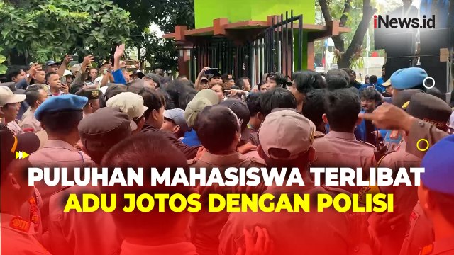 Puluhan Mahasiswa Terlibat Adu Jotos dengan Polisi saat Unjuk Rasa di Depan Kantor Wali Kota Bekasi