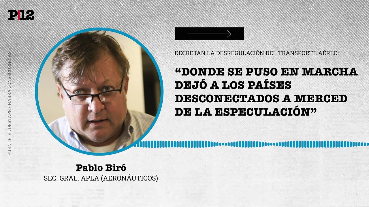 Biró (APLA) alertó sobre la desregulación del transporte aéreo: “donde se puso en marcha dejó a los países desconectados a merced de la especulación”