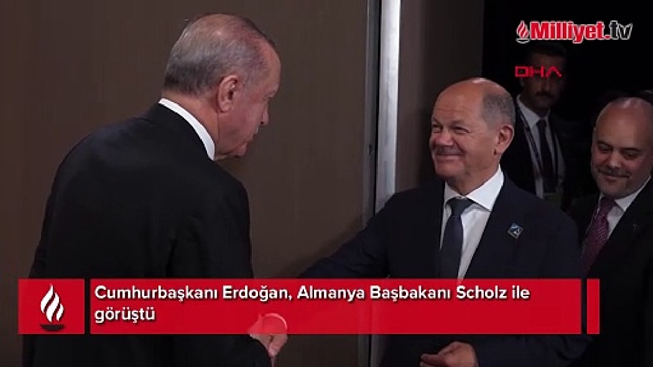 Cumhurbaşkanı Erdoğan, Almanya Başbakanı Scholz ile görüştü