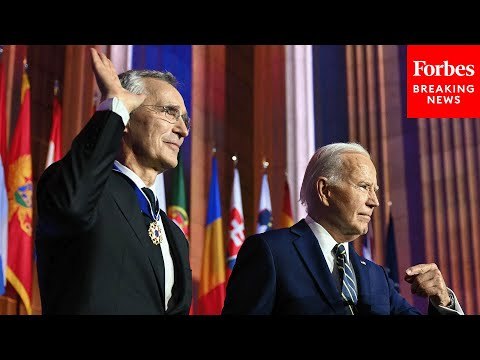 Pres. Biden Awards Sec. General Stoltenberg With The Presidential Medal Of Freedom At NATO Summit