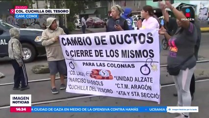 Continúan las protestas por fuerte olor a combustible en la Gustavo A. Madero