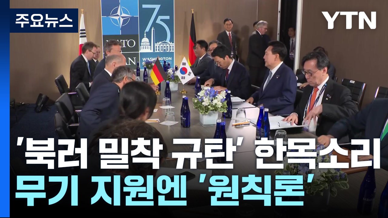 나토와 함께 '북러 밀착 규탄' 한목소리..무기 지원엔 '원칙론' / YTN