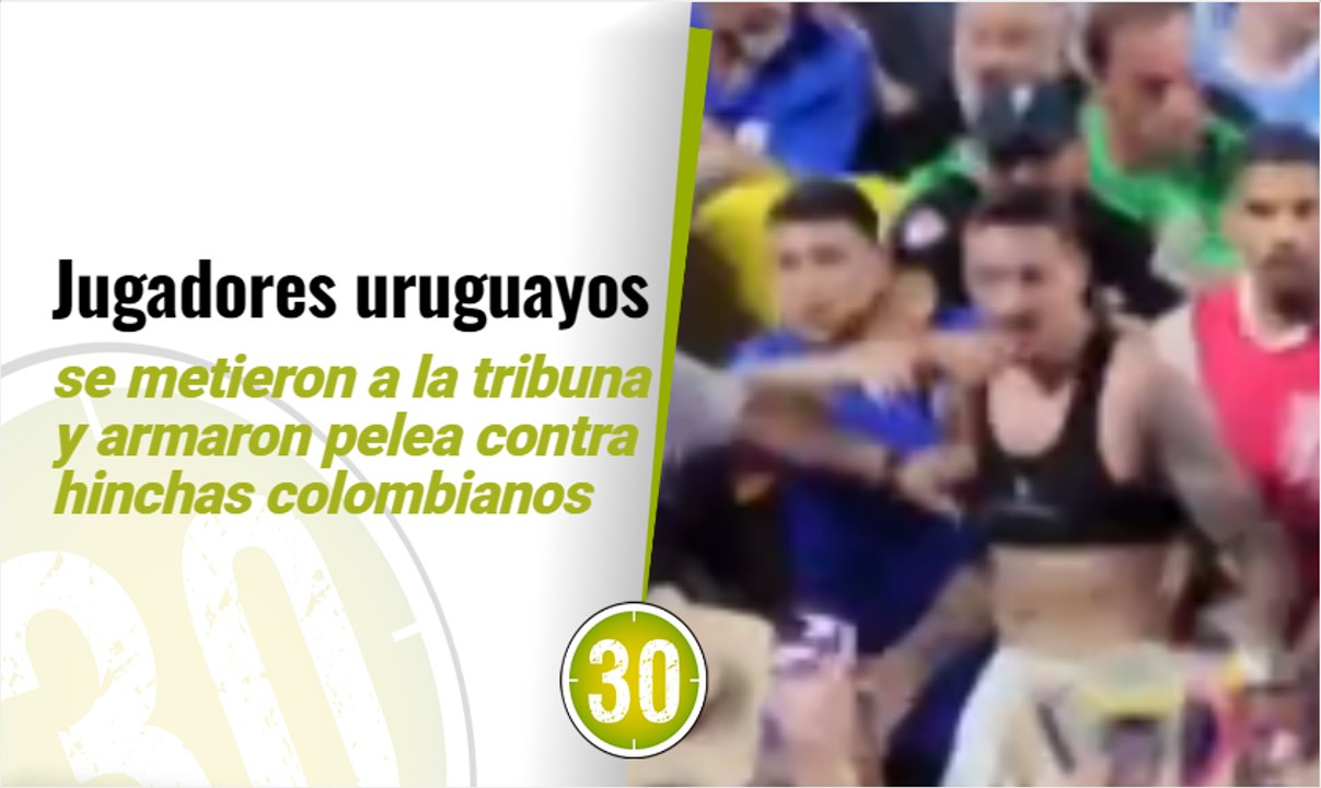 Jugadores uruguayos se metieron a la tribuna y armaron pelea contra hinchas colombianos