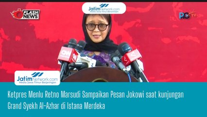 Ketpres Menlu Retno Marsudi Sampaikan Pesan Jokowi saat kunjungan Grand Syekh Al-Azhar di Istana Merdeka