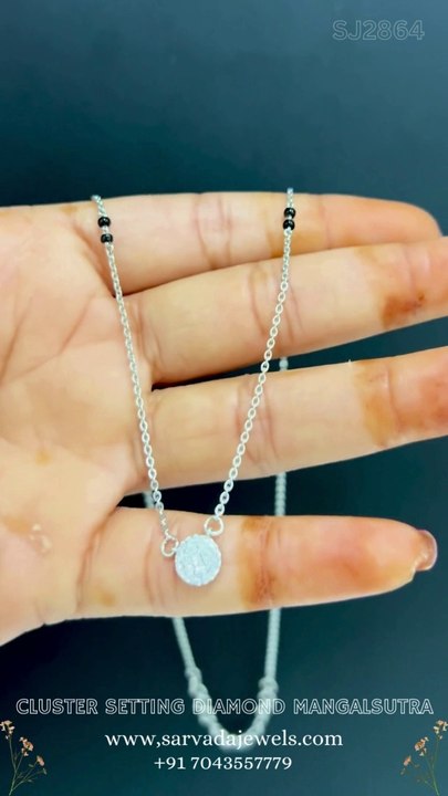 Cluster Setting Diamond Mangalsutra