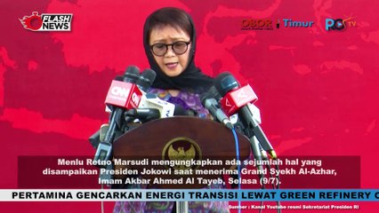 KETPRES MENLU RETNO MARSUDI TERKAIT KUNJUNGAN GRAND SYEKH AL-AZHAR DI ISTANA MERDEKA