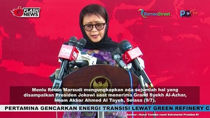 Ketpres Menlu Retno Marsudi Terkait Kunjungan Grand Syekh Al-Azhar di Istana Merdeka
