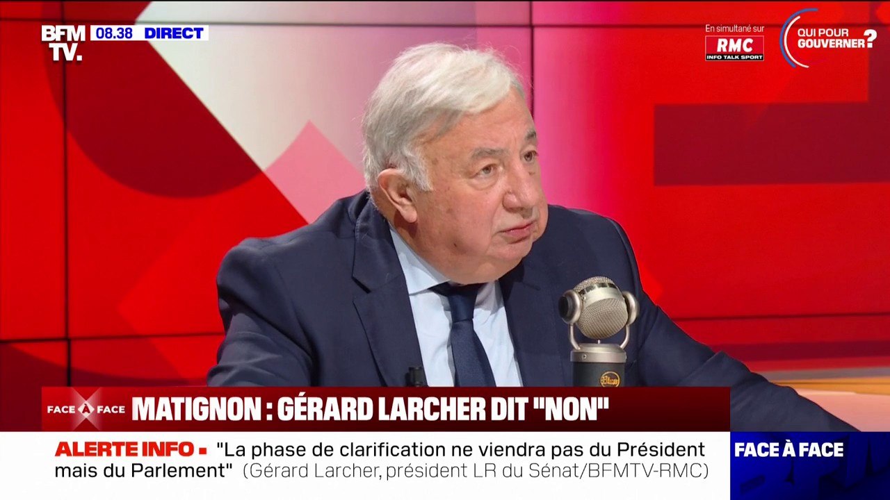 Gérard Larcher affirme que si le président choisissait un Premier ministre issu du NFP, il appellerait à "censurer" le gouvernement