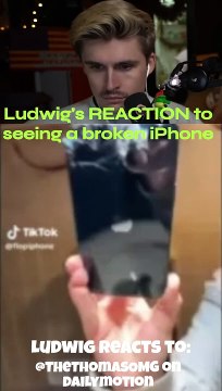 Ludwig's REACTION to seeing a broken iPhone - Credits to TheThomasOMG