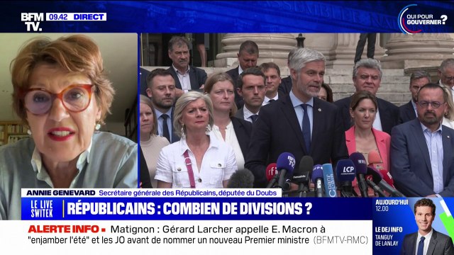 Annie Genevard (LR): Nous avons pris conscience que la marque LR était très abîmée , expliquant ainsi le changement de nom du groupe à l'Assemblée nationale