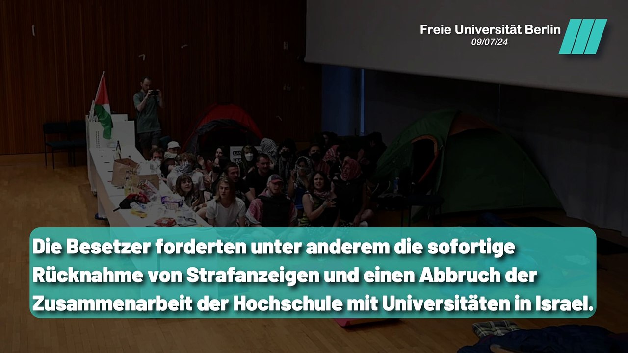 Besetzung an der Freien Universität Berlin: Polizeieinsatz am Abend