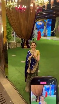 Nita Ambani's kindness and simplycity inspire us all, as she addresses the press media at Antillia on the ocassion of Shiva Shakti Puja. #ARWeddingCelebrations #ambaniwedding #NitaAmbani