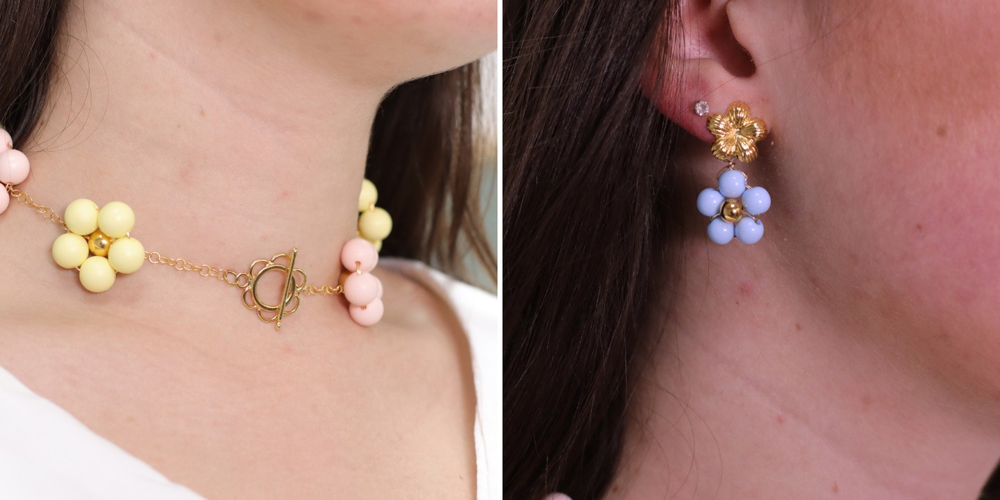 DIY bijoux : fabriquer des boucles d’oreilles et un collier marguerite