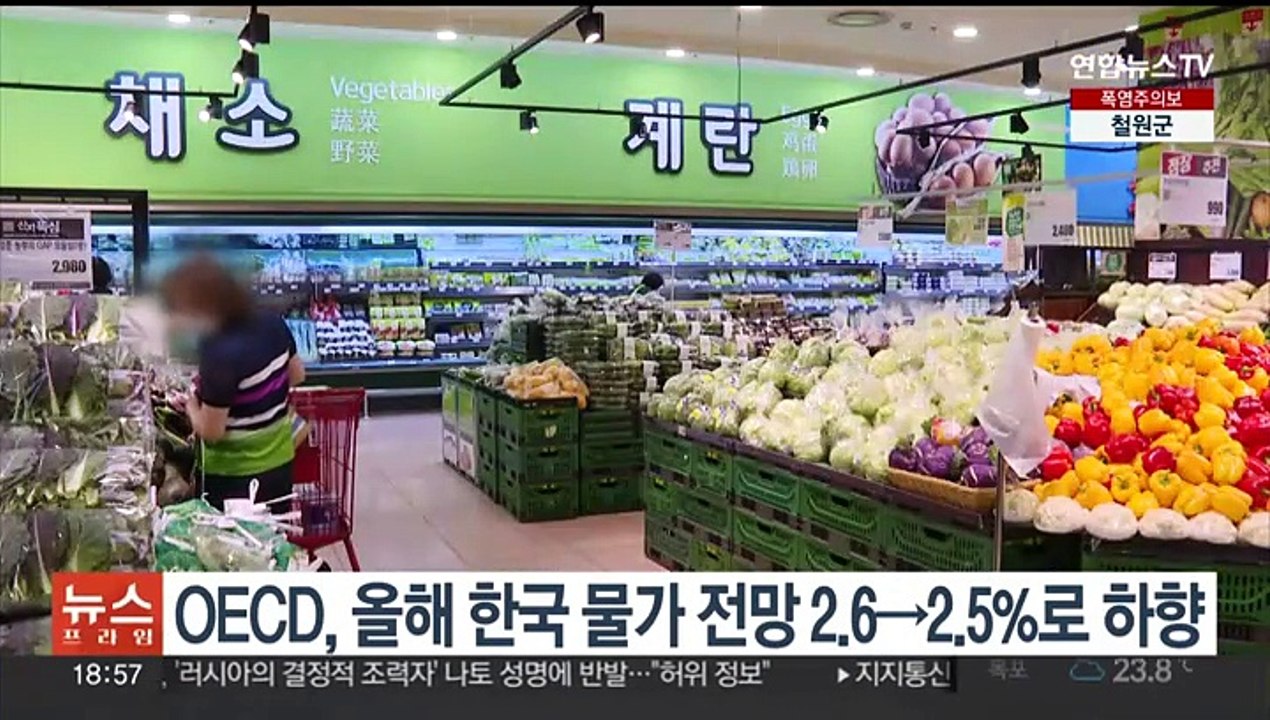 OECD, 올해 한국 물가 전망 2.6→2.5%로 하향
