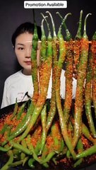 Asmr mukbang hot green Chilli eating